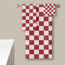 Mörk Red and Cream Checkered Mönster