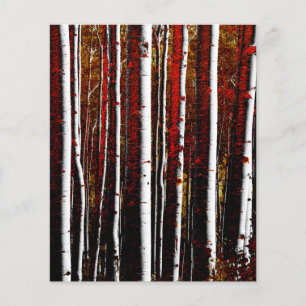 Mörk Red and Guld Birch Forest Scrapbook Papper