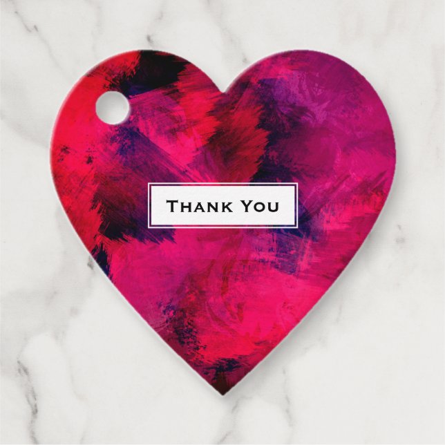 Mörk Red and Lila Modern Abstrakt Tack Gåvor Etiketter (Framsida)