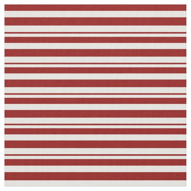 Mörk Red and White Rand Mönster Tyg (Närbild)