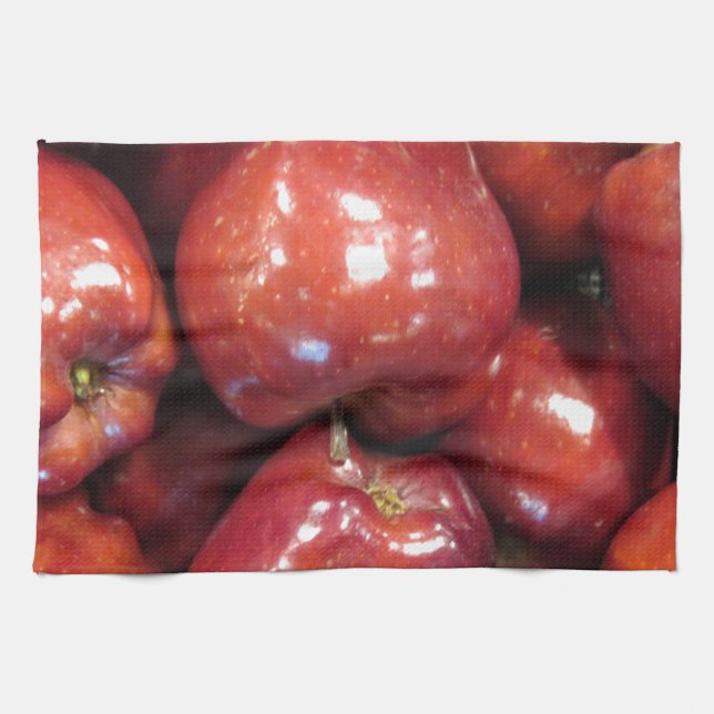 Mörk Red Apples Kökshandduk (Horisontell)