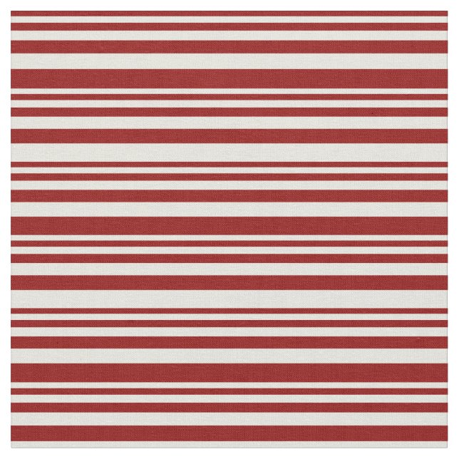 Mörk Red & Beige Stripe/Linjerad Mönster Tyg (Närbild)