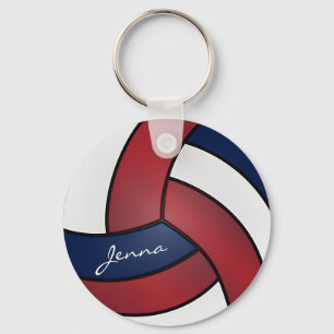 Mörk Red, Blue and White Volleyball Nyckelring