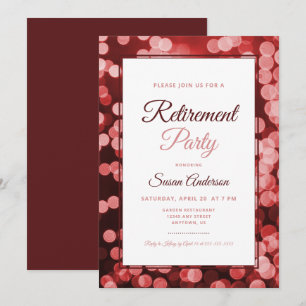 Mörk Red Bokeh Eleganten Pension Party Inbjudningar