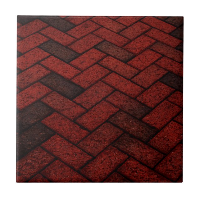 Mörk Red Brick Mönster Kakelplatta (Framsidan)