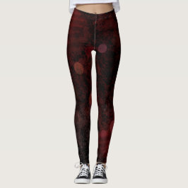 Mörk Red Bubbles Leggings