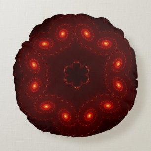 Mörk Red Burgandy Gothic Snöre Snowflake Rund Kudde