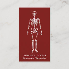 Mörk Red Burgundy doktor Skeleton orthopedic Visitkort