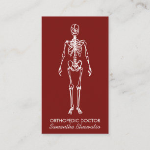Mörk Red Burgundy doktor Skeleton orthopedic Visitkort
