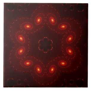 Mörk Red Burgundy Gothic Snöre Snowflake Kakelplatta