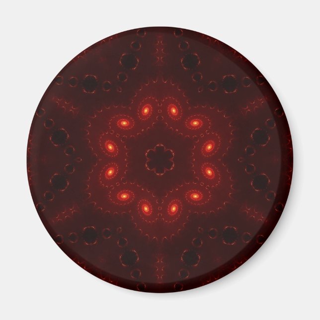 Mörk Red Burgundy Gothic Snöre Snowflake Magnet (Framsidan)