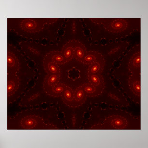 Mörk Red Burgundy Gothic Snöre Snowflake Poster