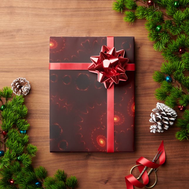 Mörk Red Burgundy Gothic Snöre Snowflake Presentpapper (Julgåva)