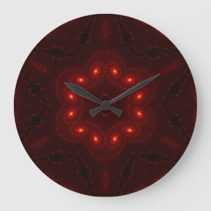 Mörk Red Burgundy Gothic Snöre Snowflake Stor Klocka