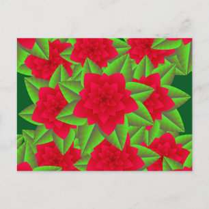 Mörk Red Camellias och Grönt Löv Vykort