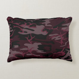 Mörk Red Camo Prydnadskudde