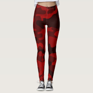 Mörk Red Camouflage Leggings