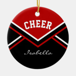 Mörk Red Cheer för en Cheermanager 📣 💖 Julgransprydnad Keramik