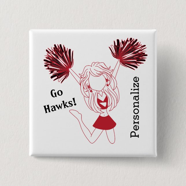 Mörk Red CheerLeader Girl | DIG-text Knapp (Framsida)
