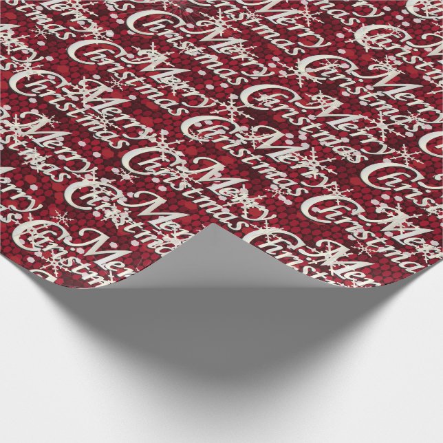 Mörk Red Confetti God jul Presentpapper (Hörn)
