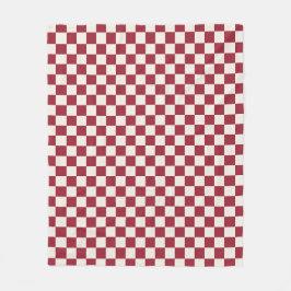 Mörk Red Cream Checkated Mönster Fleecefilt