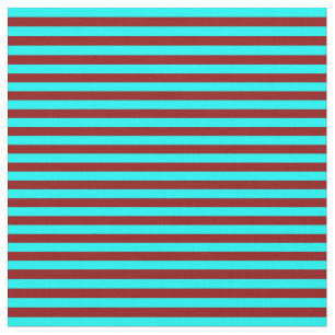 Mörk Red & Cyan Färgad Rand Tyg