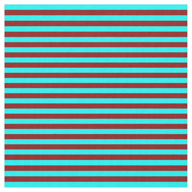Mörk Red & Cyan Färgad Rand Tyg (Närbild)