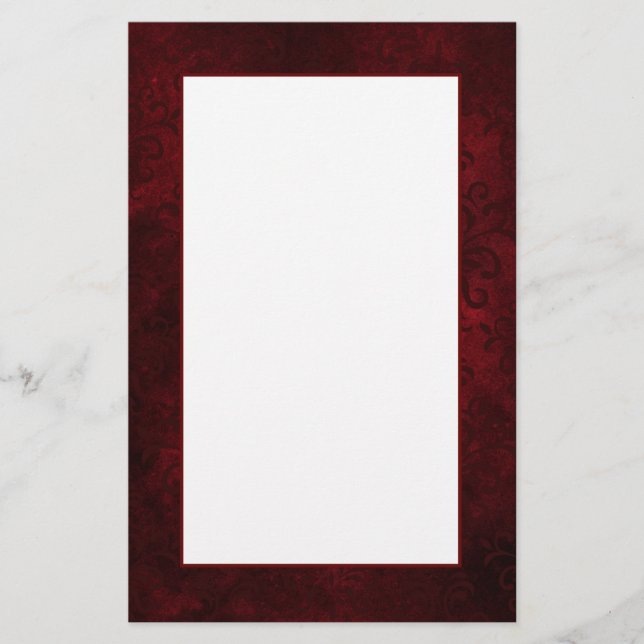 Mörk Red Damask Writpaper Brevpapper (Framsida)