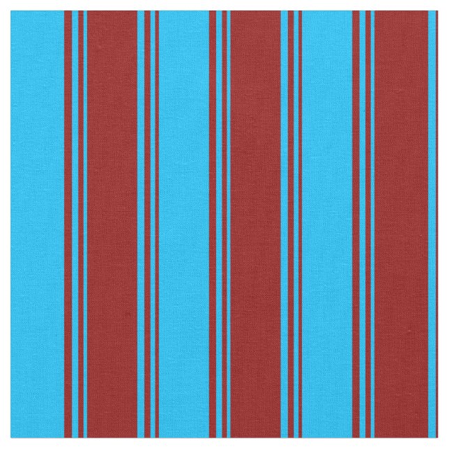 Mörk Red & Deep Himlar Blue Färgad Linjer Tyg (Närbild)