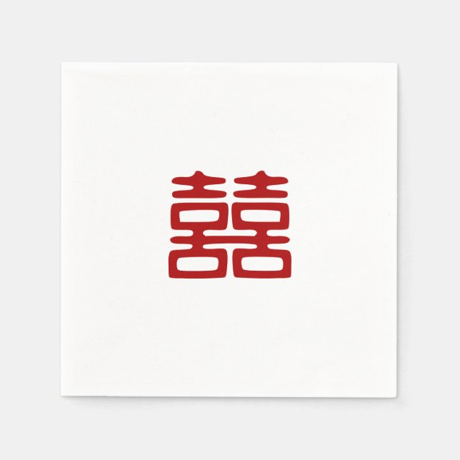 Mörk Red Dubbla Happity - Elegant Pappersservett (Framsidan)