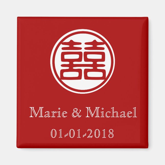 Mörk Red Dubbla Happity - Round Magnet (Framsidan)