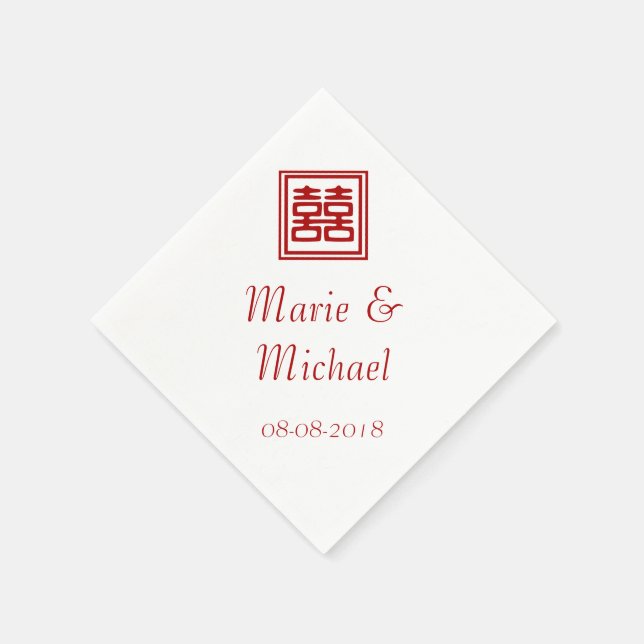 Mörk Red Dubbla Happity - Square Pappersservett (Hörn)