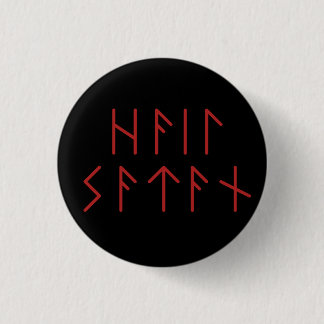 Mörk Red Elder Futhark Hail Satan Knapp