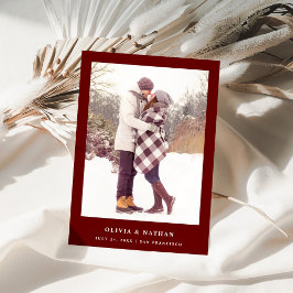 Mörk Red Elegant Text och Photo | BRÖLLOP Spara Datumet