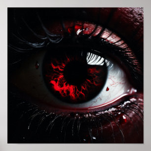 Mörk Red Evil Öga - Startar in i Abyss" Poster
