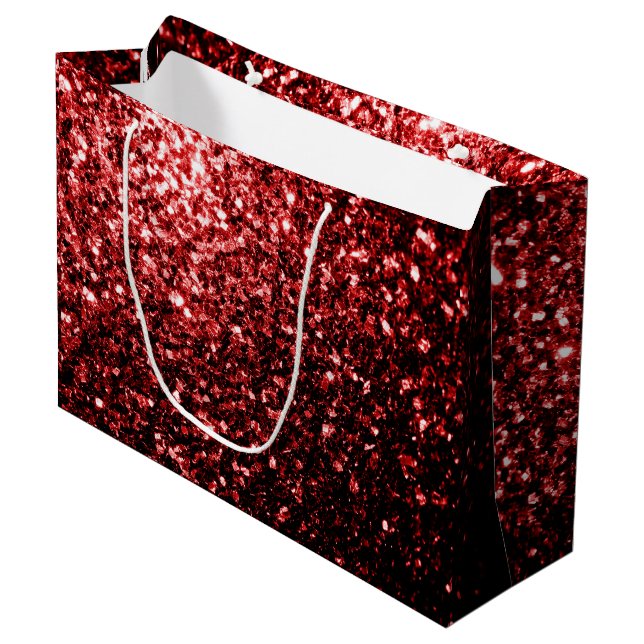 Mörk Red faux Glitter sparkles Glamor (Framsidan Vinklad)