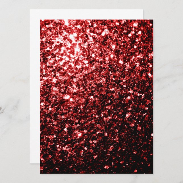 Mörk Red faux Glitter sparkles Glamor Inbjudningar (Fram/baksida)