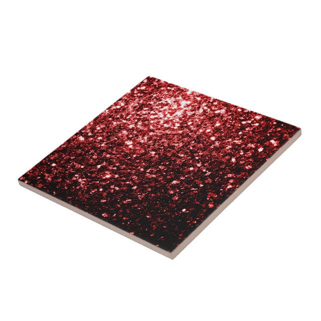 Mörk Red faux Glitter sparkles Glamor Kakelplatta (Sidan)