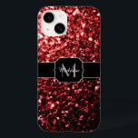 Mörk Red faux Glitter sparkles Glamor Monogram<br><div class="desc">Anpassa med ditt första och namn. Unik faux sparkly-telefonväska med vackra glamorösa röda glänsande glitter-gnistor. Foto av Red sparkles inte glitter!</div>