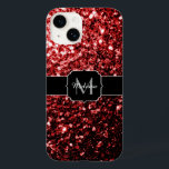 Mörk Red faux Glitter sparkles Glamor Monogram<br><div class="desc">Anpassa med ditt första och namn. Unik faux sparkly-telefonväska med vackra glamorösa röda glänsande glitter-gnistor. Foto av Red sparkles inte glitter!</div>