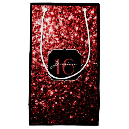 Mörk Red faux Glitter sparkles Glamor Sweet 16