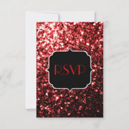 Mörk Red faux Glitter sparkles Glamor Sweet 16 OSA Kort