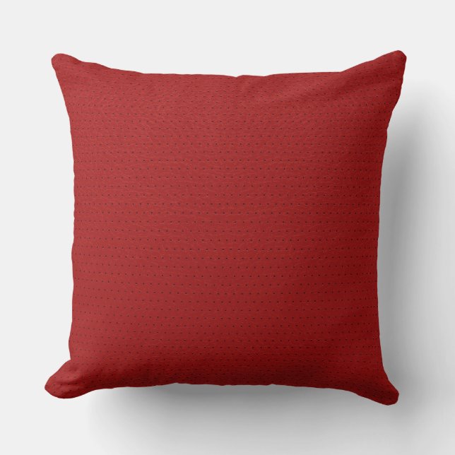 Mörk Red Faux Leather Kudde (Framsida)