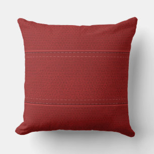 Mörk Red Faux Leather Titta Mönster Kudde