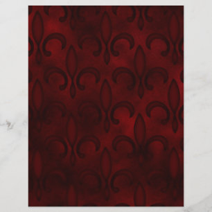 Mörk Red Fleur de Lis Scrapbook Papper
