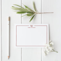 Mörk Red Formal Classic Family Monogram Minimal