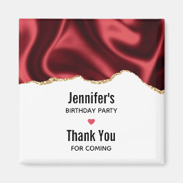 Mörk Red Glam Vågigt SAT Abstract Design Event Magnet