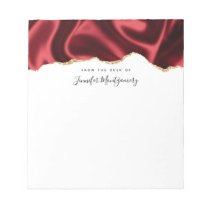 Mörk Red Glam Vågigt Satsen Abstract Design Anteckningsblock