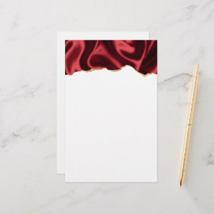 Mörk Red Glam Vågigt Satsen Abstract Design Brevpapper