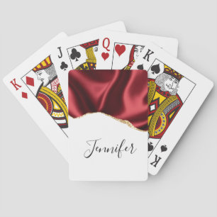 Mörk Red Glam Vågigt Satsen Abstract Design Casinokort